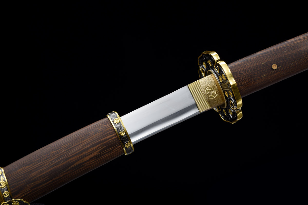 Handgefertigtes Tachi-Schwert mit Full-Tang-Klinge aus Manganstahl, echtes Katana-Schwert