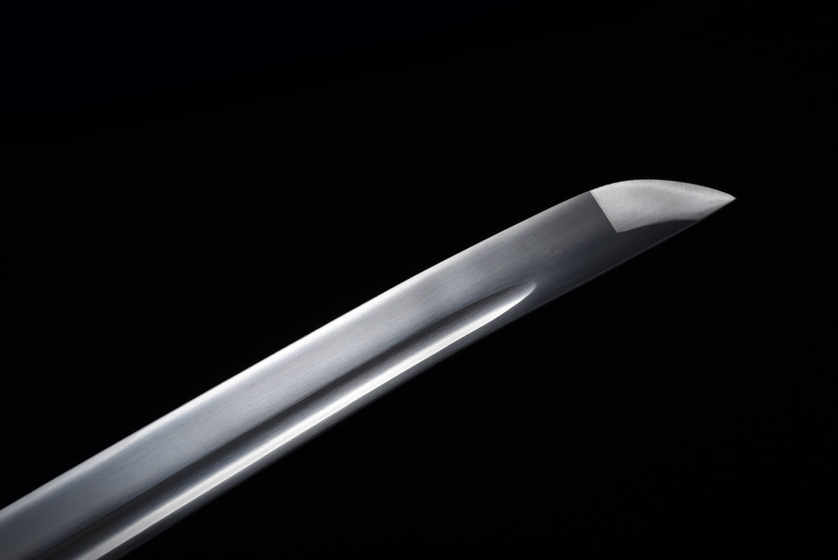 Handgefertigtes Full-Tang-Katana, 1045er Kohlenstoffstahl, weiße Schwertscheide, echtes Katana-Schwert