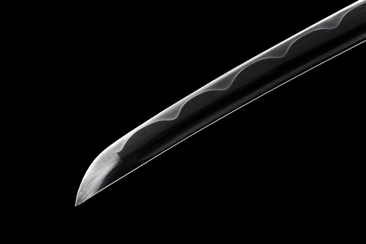 Handgefertigtes Katana aus 9260 Federstahl, Full Tang, schwarzes Katana, echtes Katana-Schwert