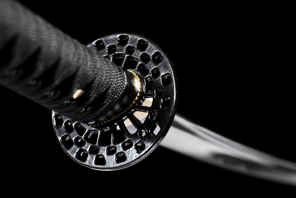 Handgefertigtes Katana aus 9260 Federstahl, Full Tang, schwarzes Katana, echtes Katana-Schwert