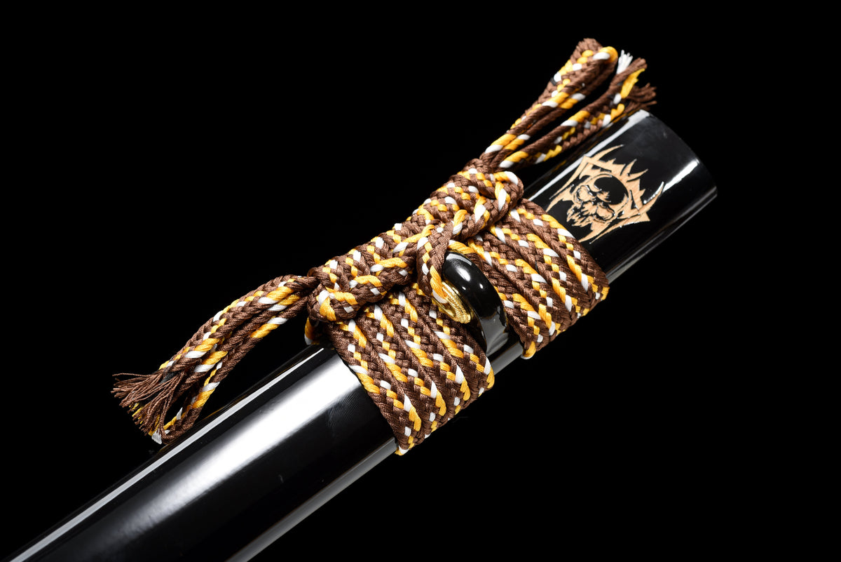 Handgefertigtes Full-Tang-Katana, 1095 Kohlenstoffstahl, ROTE Klinge, echtes Katana-Schwert