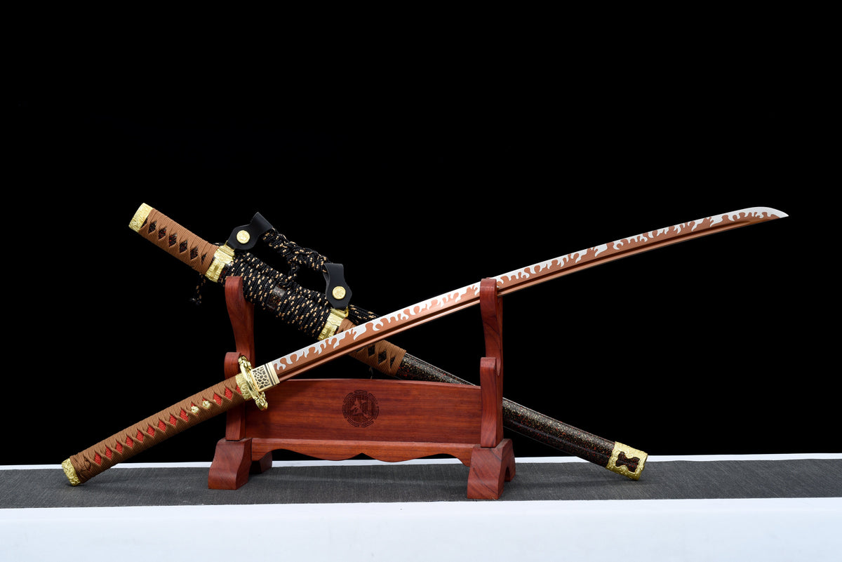 Handgefertigtes Tachi-Schwert mit Full-Tang-Klinge aus Manganstahl, 41 Zoll, echtes Katana-Schwert