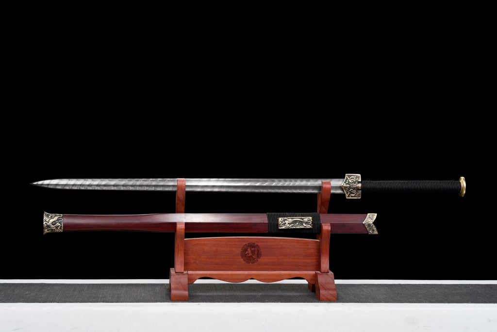 Chinesische Schwerter, Han-Schwert (汉剑), Damast-Stil, gedrehtes Muster