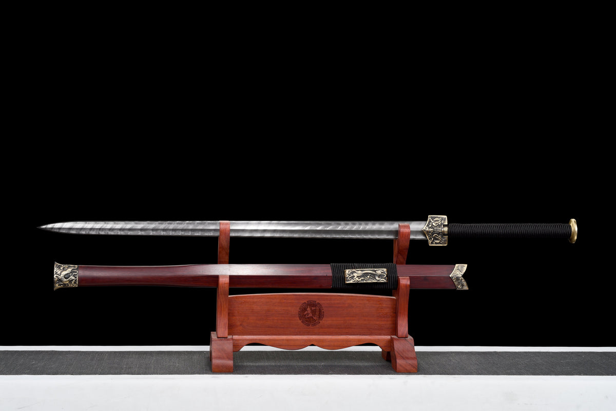 Chinesische Schwerter, Han-Schwert (汉剑), Damast-Stil, gedrehtes Muster