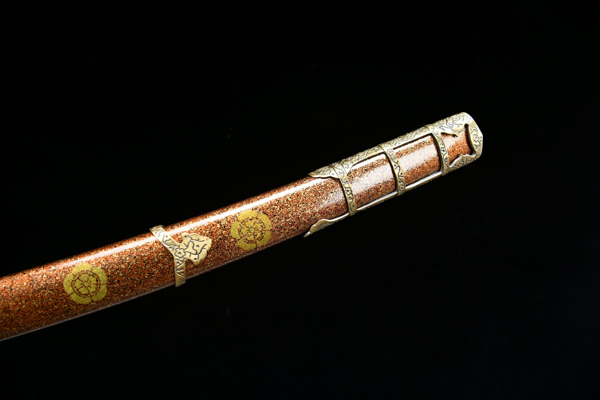 Handgefertigtes, 104 cm langes, dreiteiliges Tachi-Samuraischwert aus geschmiedetem Stahl – Oda Nobunaga Tachi (Deluxe Edition)