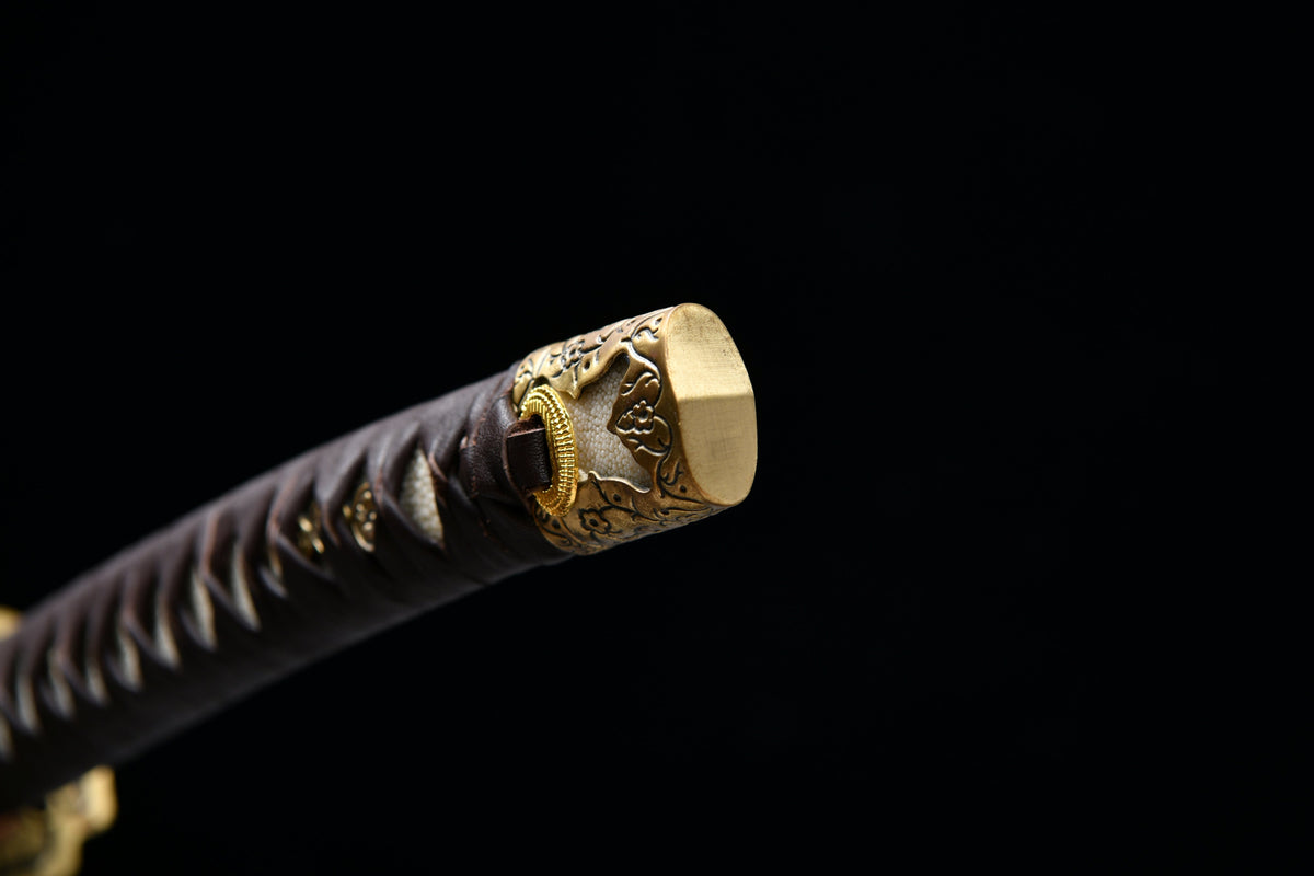 Handgefertigtes, 104 cm langes, dreiteiliges Tachi-Samuraischwert aus geschmiedetem Stahl – Oda Nobunaga Tachi (Deluxe Edition)