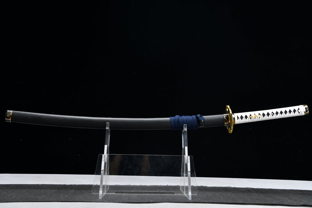 Handgefertigtes Anime-Spiel-Merchandise, 104 cm langes Samurai-Schwert mit gebrannter T10-Stahlklinge – Devil May Cry 5 Yamato Dämonenschwert (Polierte graue Edition)