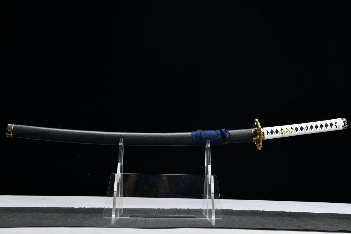Handgefertigtes Anime-Spiel-Merchandise, 104 cm langes Samurai-Schwert mit gebrannter T10-Stahlklinge – Devil May Cry 5 Yamato Dämonenschwert (Polierte graue Edition)