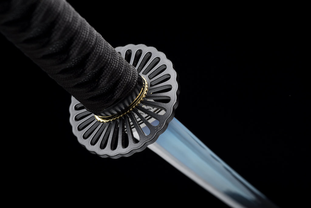 Full-Tang Katana, 1045er Karbonstahl, blaue Klinge, echtes Katana-Schwert