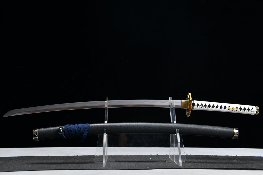 Handgefertigtes Anime-Spiel-Merchandise, 104 cm langes Samurai-Schwert mit gebrannter T10-Stahlklinge – Devil May Cry 5 Yamato Dämonenschwert (Polierte graue Edition)