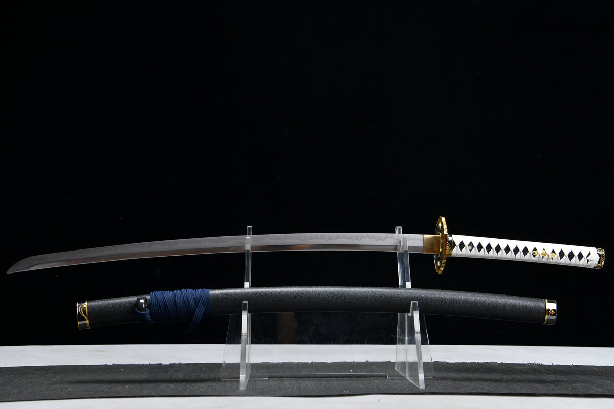 Handgefertigtes Anime-Spiel-Merchandise, 104 cm langes Samurai-Schwert mit gebrannter T10-Stahlklinge – Devil May Cry 5 Yamato Dämonenschwert (Polierte graue Edition)