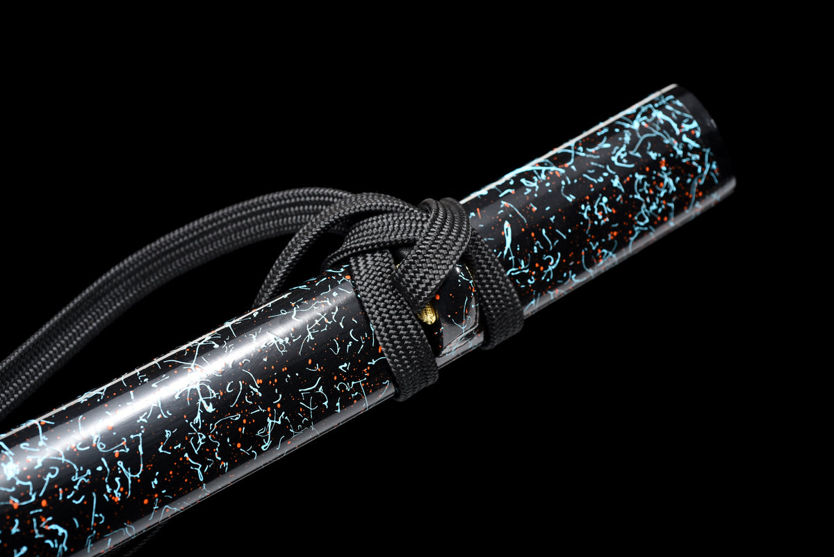 Full-Tang Katana, 1045er Karbonstahl, blaue Klinge, echtes Katana-Schwert