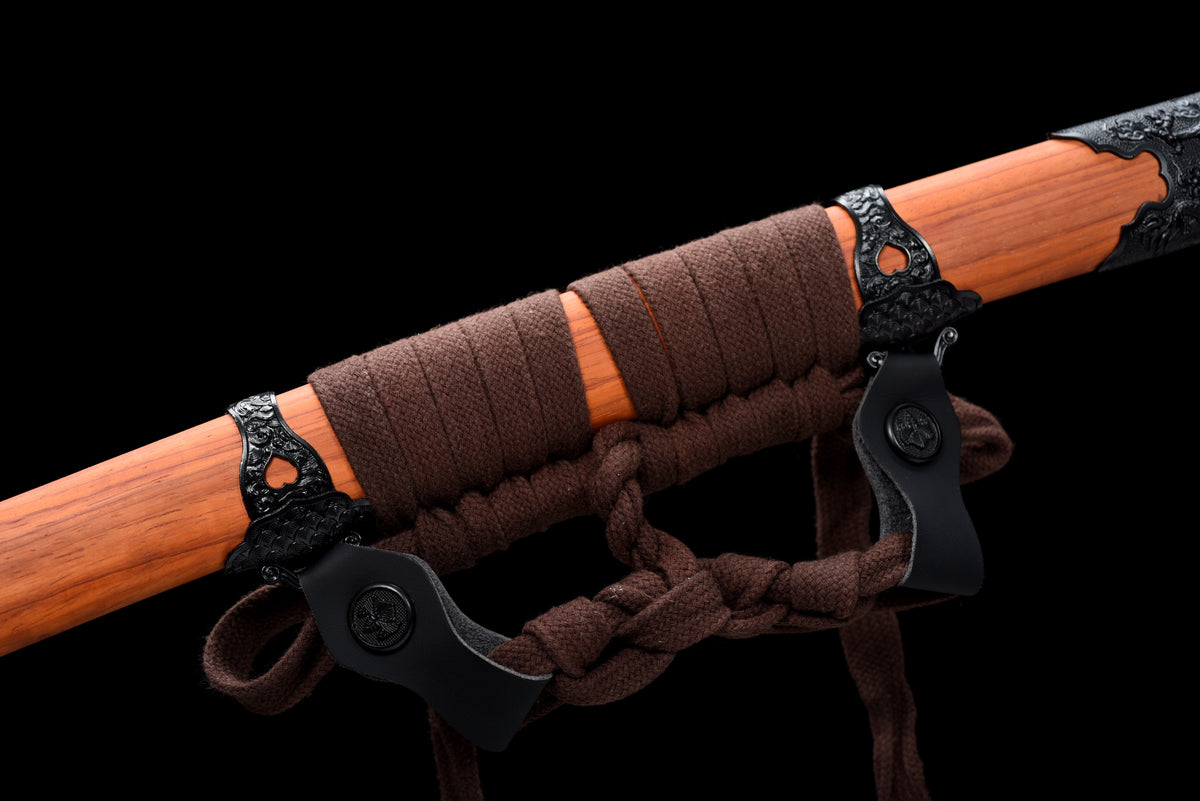 Handgefertigtes TACHI-Schwert mit Full-Tang-Klinge aus T10-Kohlenstoffstahl und echtem Hamon, 104 cm, echtes Katana-Schwert