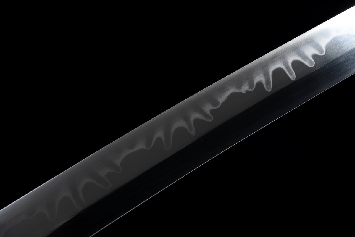 Handgefertigtes TACHI-Schwert mit Full-Tang-Klinge aus T10-Kohlenstoffstahl und echtem Hamon, 104 cm, echtes Katana-Schwert
