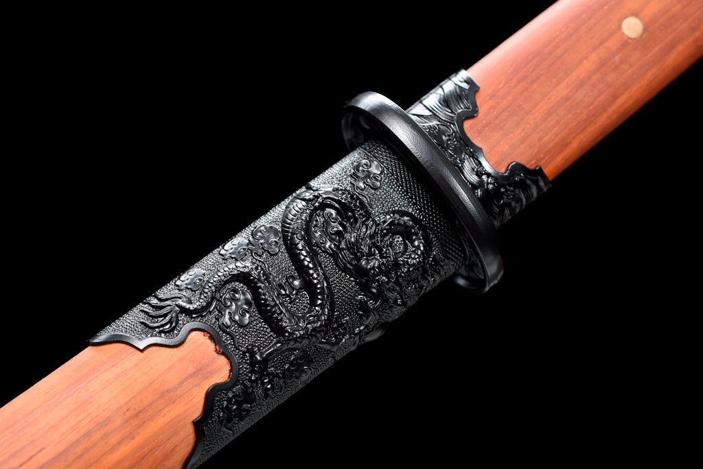Handgefertigtes TACHI-Schwert mit Full-Tang-Klinge aus T10-Kohlenstoffstahl und echtem Hamon, 104 cm, echtes Katana-Schwert