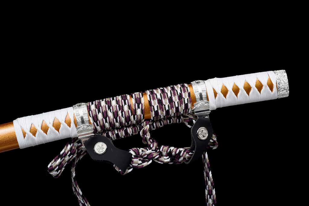 Handgefertigtes TACHI-SCHWERT mit Full-Tang-Klinge aus Federstahl, 104 cm, echtes Katana-Schwert