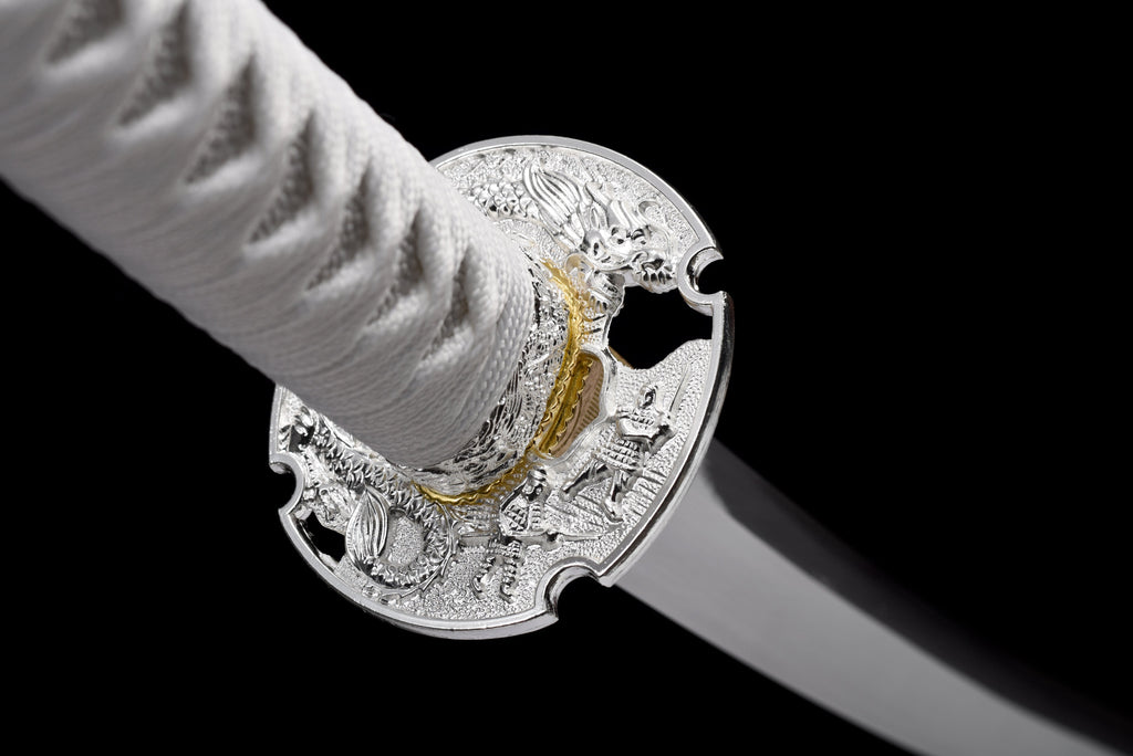 Handgefertigtes TACHI-SCHWERT mit Full-Tang-Klinge aus Federstahl, 104 cm, echtes Katana-Schwert