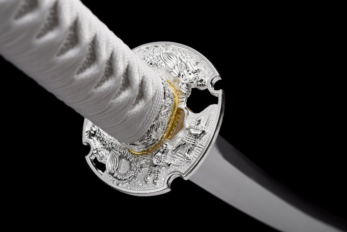 Handgefertigtes TACHI-SCHWERT mit Full-Tang-Klinge aus Federstahl, 104 cm, echtes Katana-Schwert