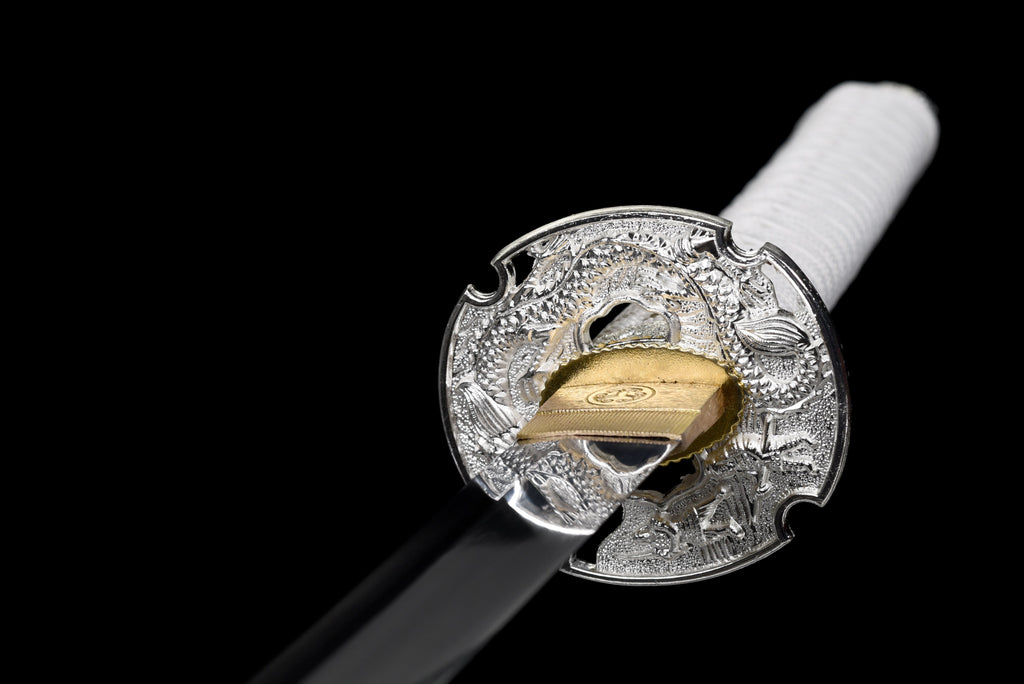 Handgefertigtes TACHI-SCHWERT mit Full-Tang-Klinge aus Federstahl, 104 cm, echtes Katana-Schwert