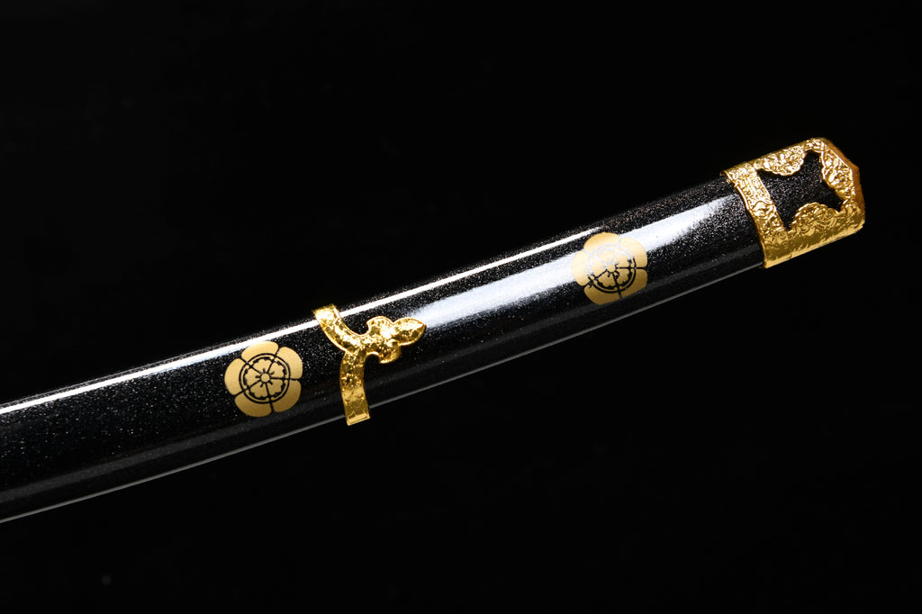 Handgefertigte 41-Zoll T10-Klinge mit Brandoptik, grau geschliffen — Oda Nobunaga — Tashi