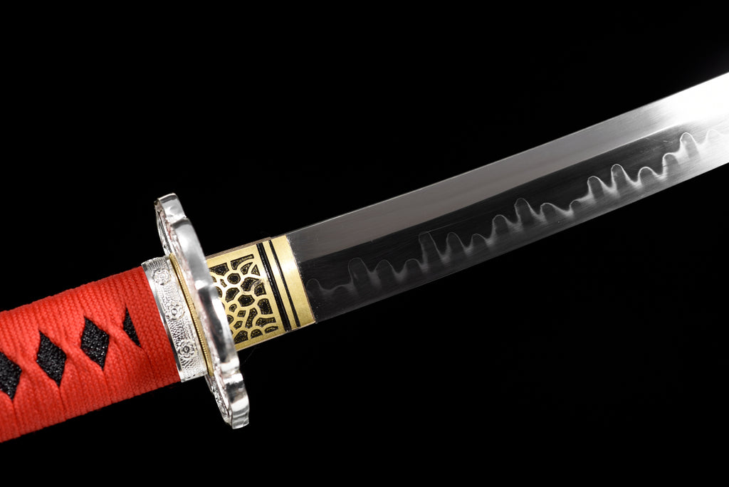 Handgefertigtes Tachi-Schwert, Full Tang, T10-Stahl mit echtem Hamon, echtes Katana-Schwert