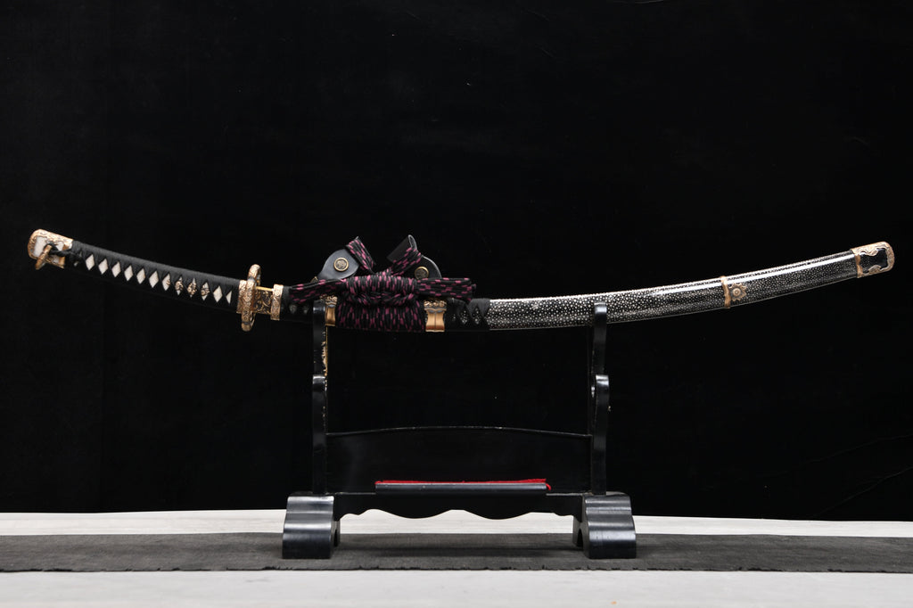 Handmade 41-inch pure copper T10 burnt edge chrysanthemum long sword - Daisy Sword - Tashi sword