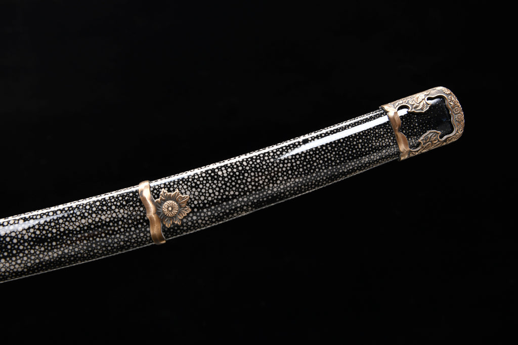 Handmade 41-inch pure copper T10 burnt edge chrysanthemum long sword - Daisy Sword - Tashi sword