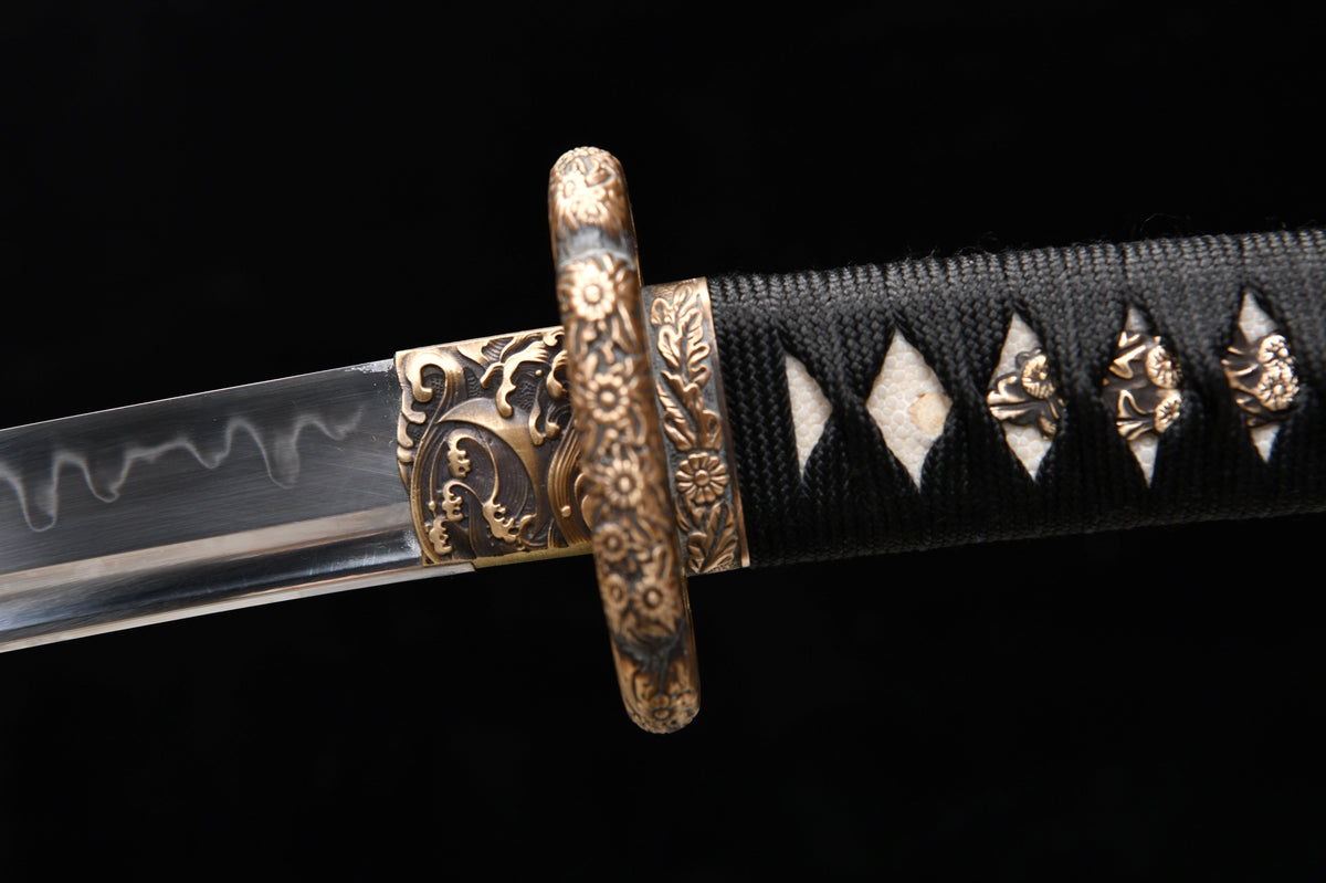 Handmade 41-inch pure copper T10 burnt edge chrysanthemum long sword - Daisy Sword - Tashi sword