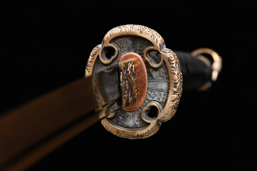 Handmade 41-inch pure copper T10 burnt edge chrysanthemum long sword - Daisy Sword - Tashi sword