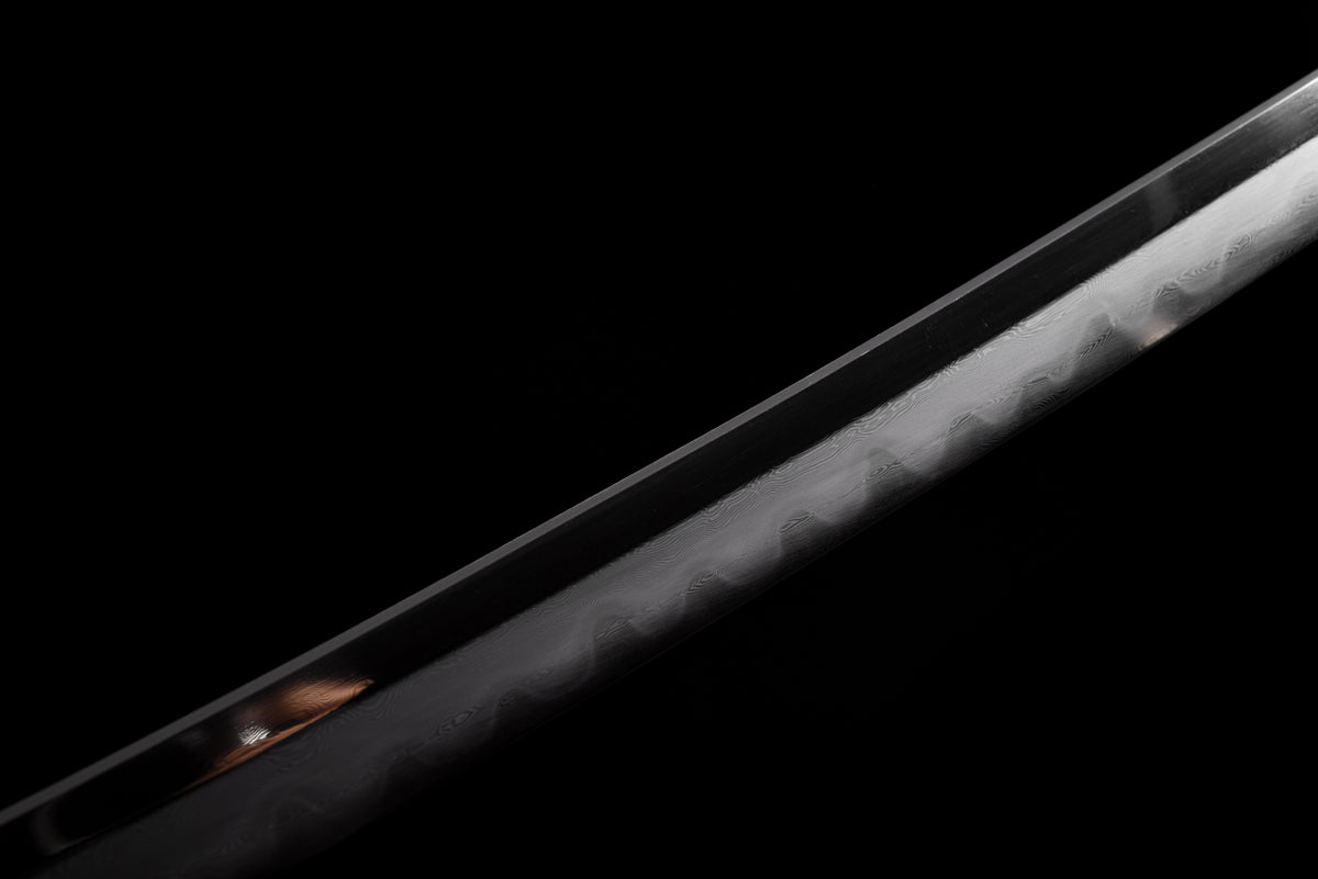 Handgefertigtes Tachi-Schwert mit Full-Tang-Klinge aus echtem Damaststahl und echtem Hamon, 48 Zoll, echtes Katana-Schwert