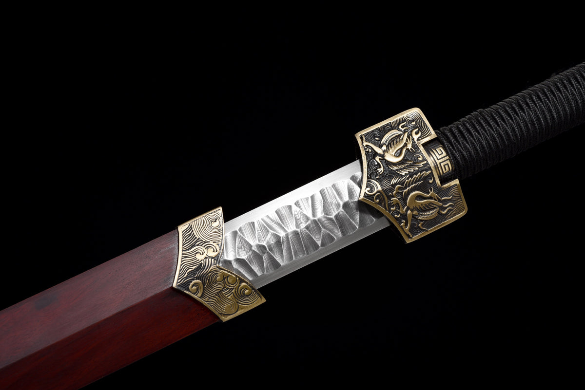 Chinesische Schwerter, Han-Schwert (汉剑), Damast-Optik, Hammerschlagmuster