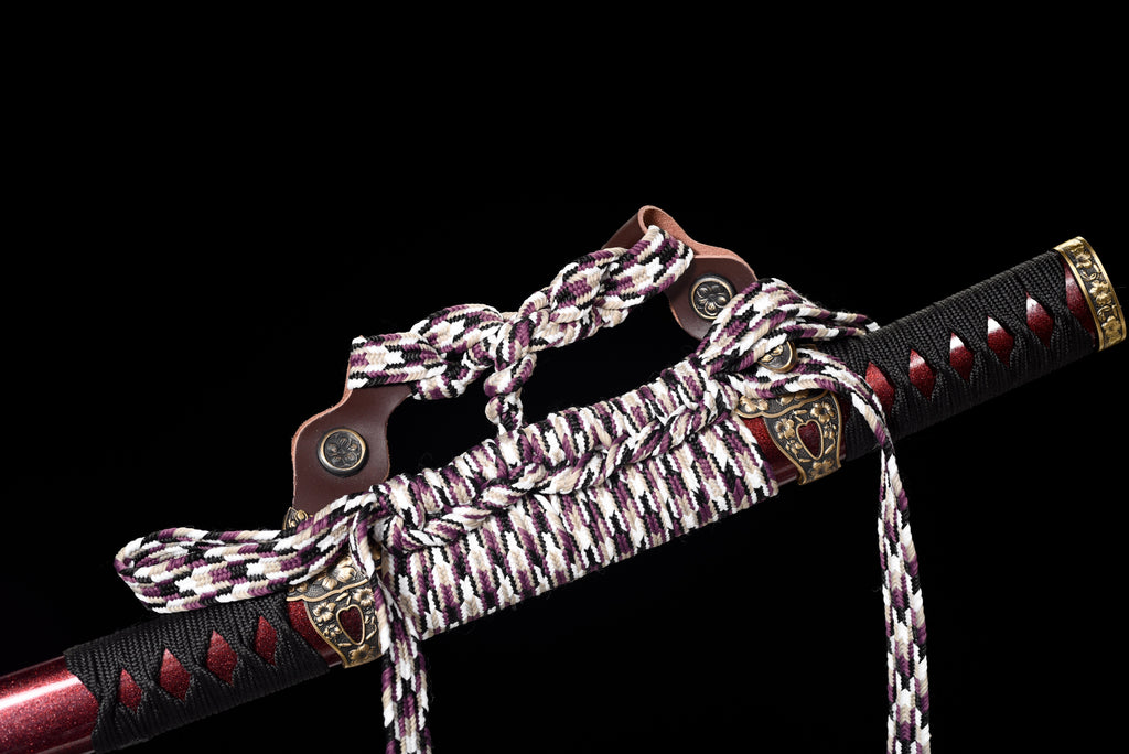 Handgefertigtes Tachi-Schwert mit durchgehender T10-Stahlklinge, echtem Hamon und Full-Tang-Konstruktion, 41 Zoll, echtes Katana-Schwert