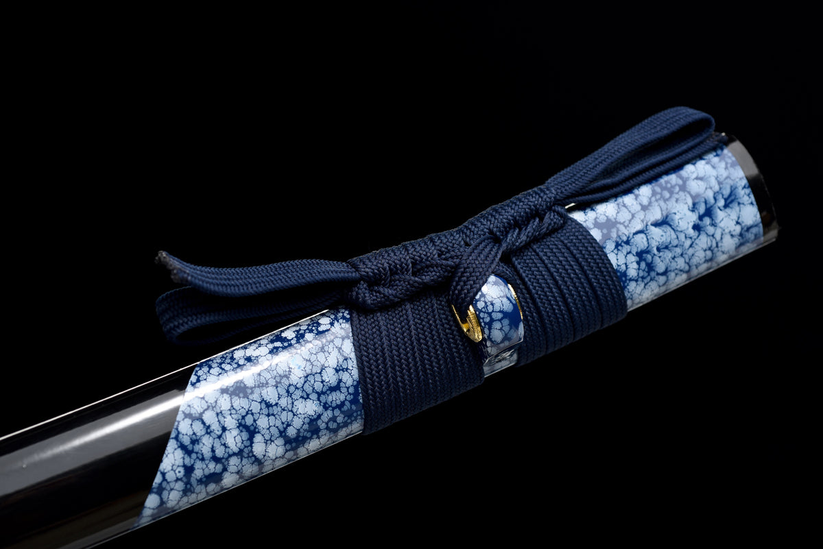 Handgefertigtes Full-Tang-Katana, 1095 Kohlenstoffstahl, blaue Klinge, 41 Zoll, echtes Katana-Schwert