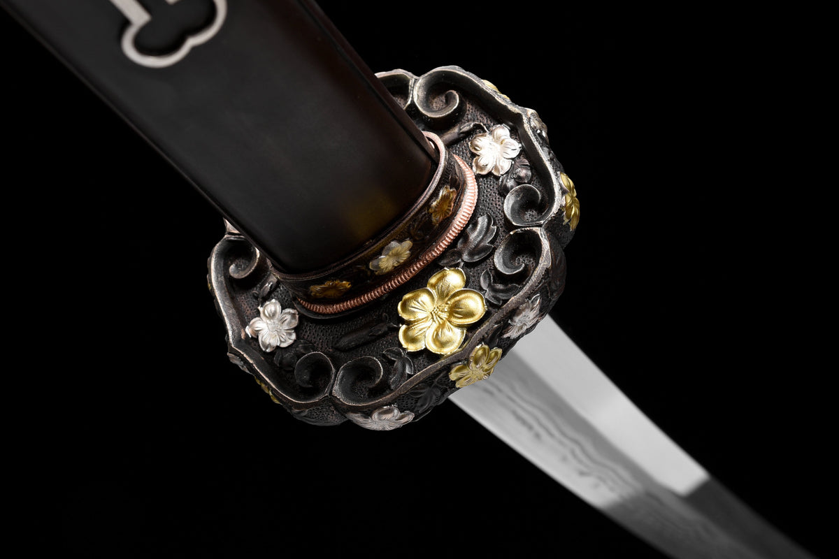 Handmade Full Tang Damascus Steel Full Tang Blade with Real Hamon TACHI SWORDS  45 inches,Real katana sowrd