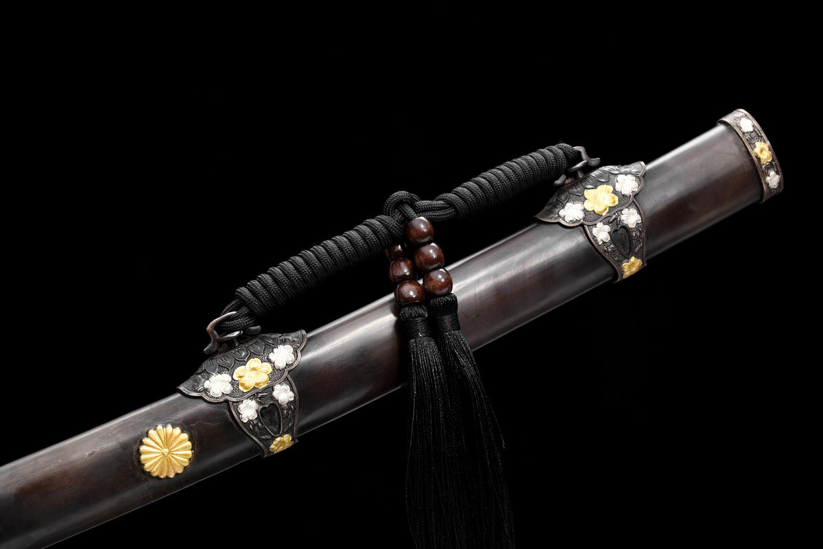 Handmade Full Tang Damascus Steel Full Tang Blade with Real Hamon TACHI SWORDS  45 inches,Real katana sowrd