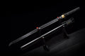 Handgefertigtes Ninjato-Schwert aus Federstahl, Full Tang, schwarze Klinge – Echtes Katana-Schwert