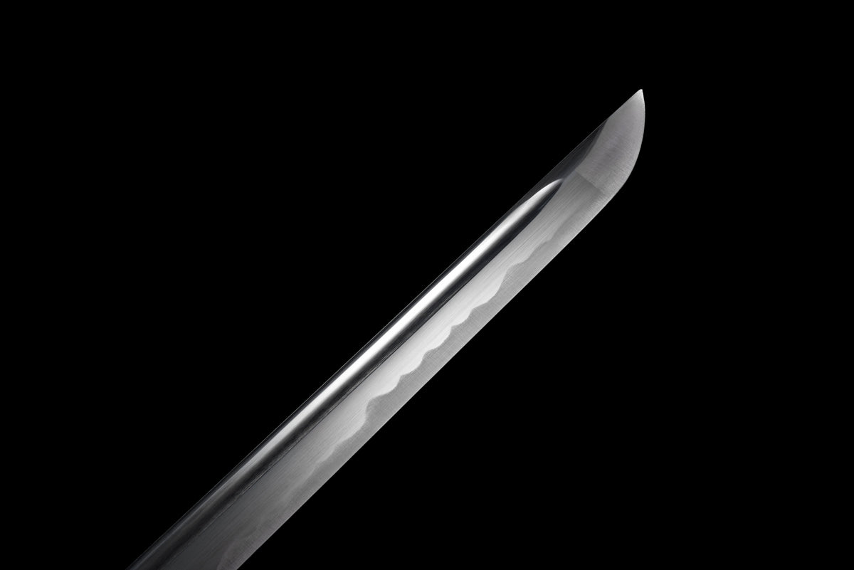 Handgefertigtes Ninjato-Schwert aus Federstahl, Full Tang, schwarze Klinge – Echtes Katana-Schwert