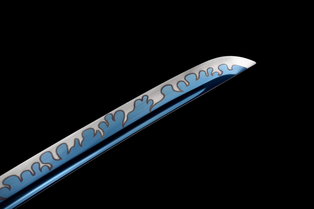 Handmade full tang Katana 1095 High-carbon steel blue Blade ,Real katana sowrd