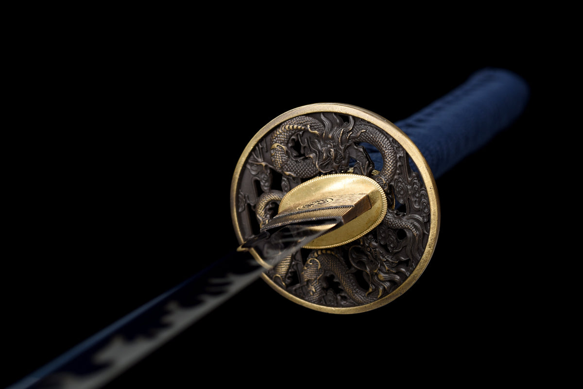 Handmade full tang Katana 1095 High-carbon steel blue Blade ,Real katana sowrd