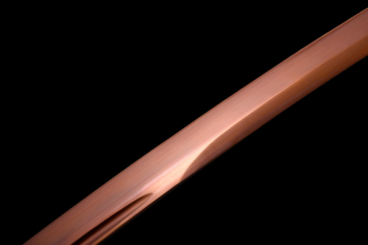 Handgefertigtes Full-Tang-Katana aus 1095er Kohlenstoffstahl, rote Klinge, echtes Katana-Schwert
