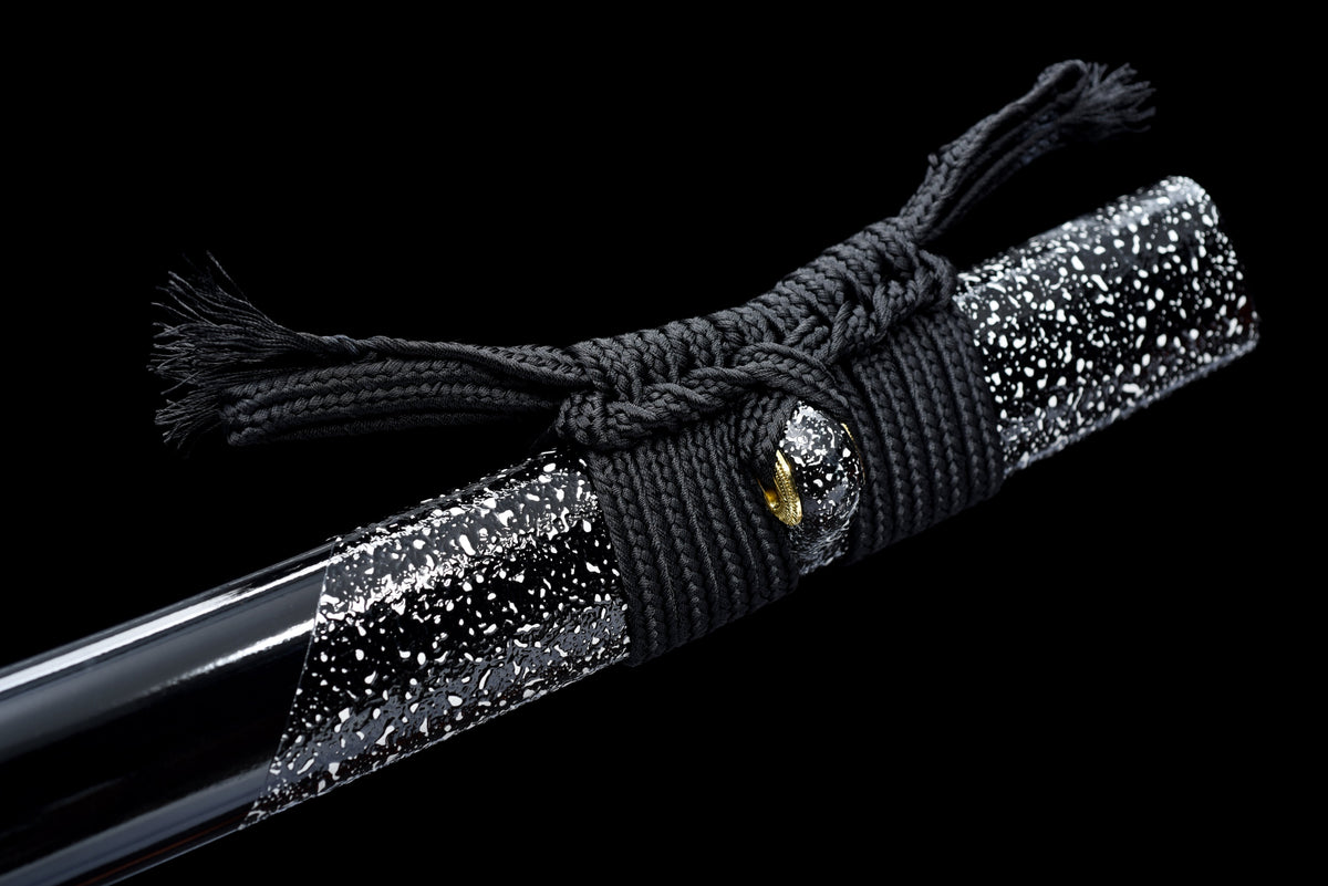 Handgefertigtes Full-Tang-Katana aus 1095er Kohlenstoffstahl, rote Klinge, echtes Katana-Schwert