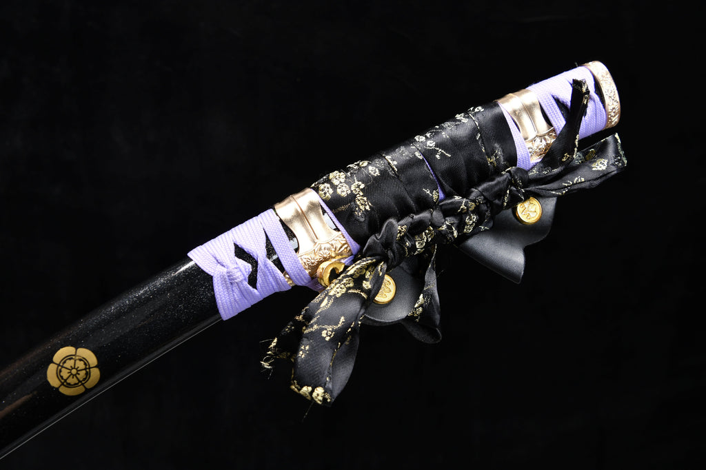 Handgefertigte, 41 Zoll lange Klinge aus gemustertem Stahl, Finish, oberer Schliff, Großschwert, Damaszener Stahl — Oda Nobunaga — Tashi