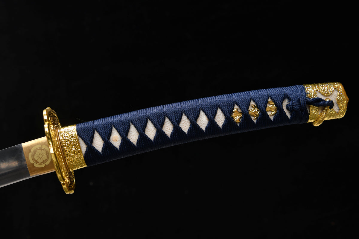 Handgefertigte 41-Zoll T10-Klinge mit Härtelinie, grau geschliffen – Oda Nobunaga — Tashi