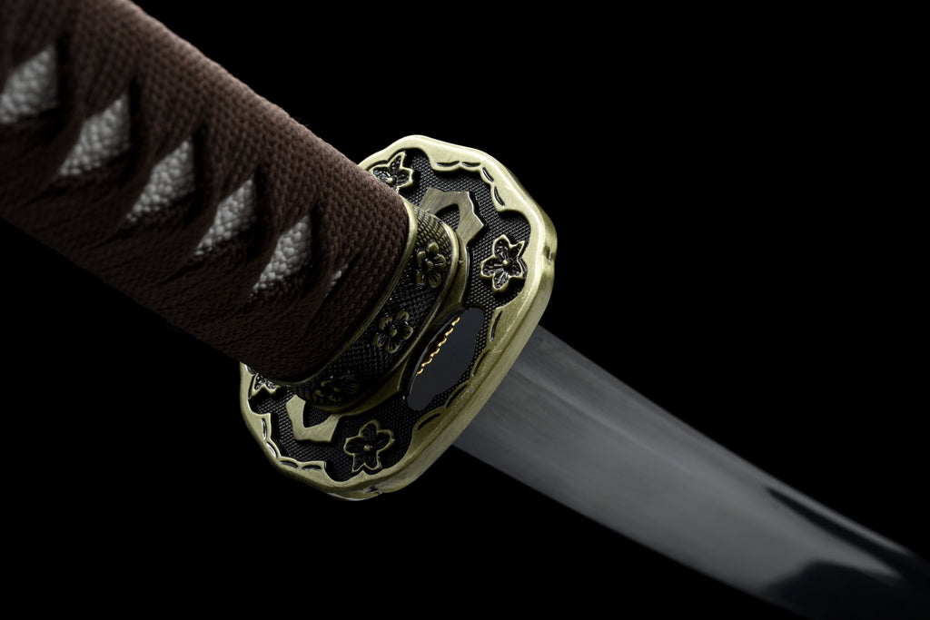 Handgefertigtes TACHI-SCHWERT mit Full-Tang-Klinge aus kohlenstoffreichem Stahl, 104 cm, echtes Katana-Schwert