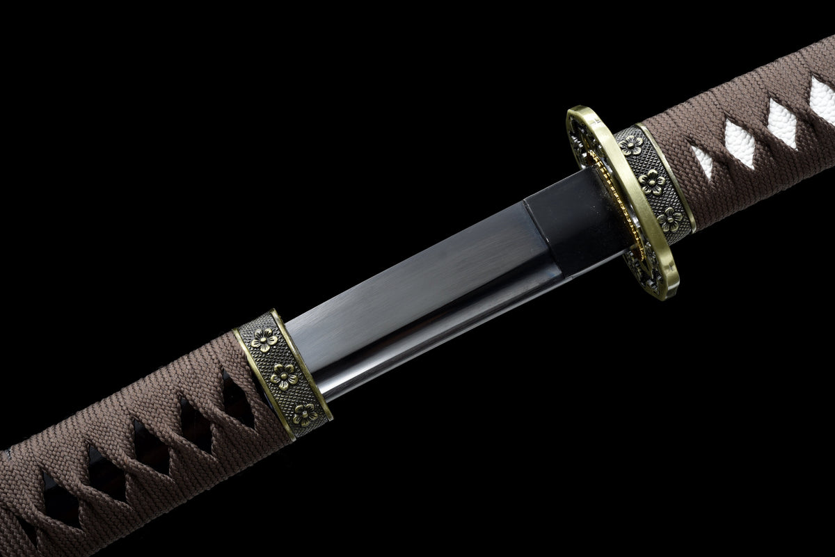 Handgefertigtes TACHI-SCHWERT mit Full-Tang-Klinge aus kohlenstoffreichem Stahl, 104 cm, echtes Katana-Schwert