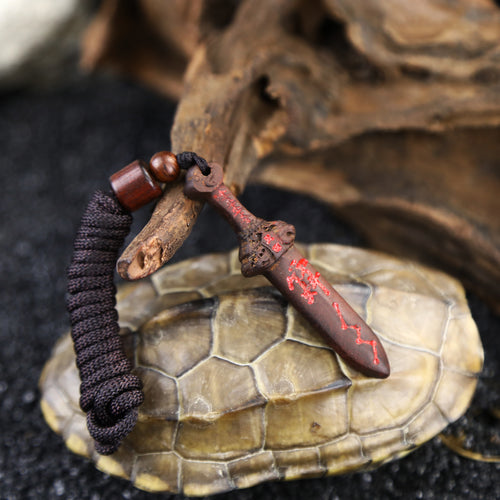 Product Title: Natural Jujube Wood Hand-Carved Miniature Sword | Taoist Cultural Home Decor | Wooden Craft Ornament