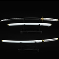One Piece Roronoa Zoro Wado Ichimonji echte Katana Samurai-Schwert-Replik mit weißer Scheide, Cosplay Katana-Anime-Schwert