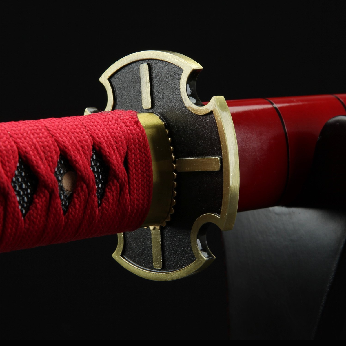 One Piece Roronoa Zoro Sandai Kitetsu Katana Samurai-Schwert-Replik mit roter Scheide, Cosplay Katana-Anime-Schwert