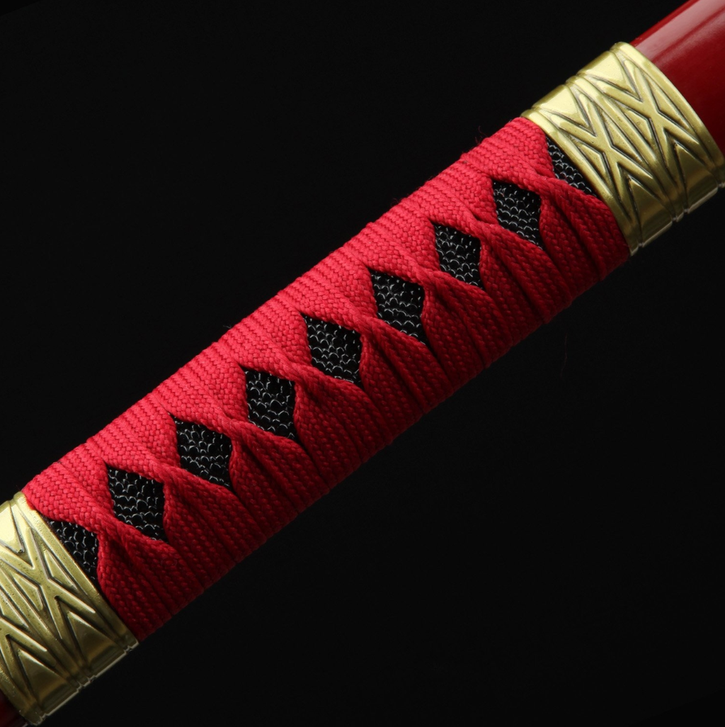 One Piece Roronoa Zoro Sandai Kitetsu Katana Samurai-Schwert-Replik mit roter Scheide, Cosplay Katana-Anime-Schwert