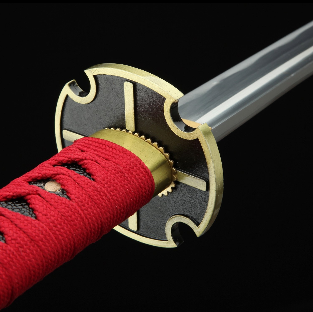 One Piece Roronoa Zoro Sandai Kitetsu Katana Samurai-Schwert-Replik mit roter Scheide, Cosplay Katana-Anime-Schwert